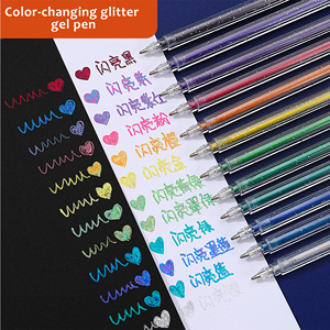 Tùy Chỉnh Kim Loại Long Lanh Gel Bút Màu Highlighter Dễ Thương Màu Sắc Thay Đổi Sáng Bóng Huỳnh Quang Gel Bút - Product Image 3
