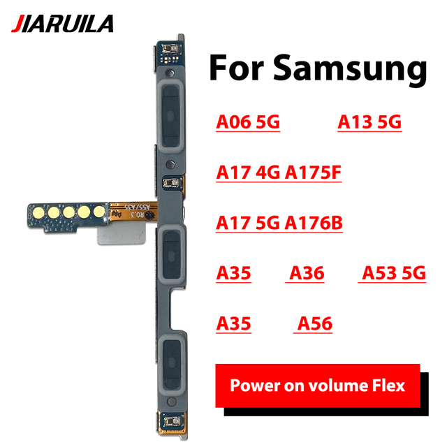 Mobile Phone Power Volume Flex Cable for Samsung A06 A13 A17 A35 A36 A53 A55 5G Power Switch Volume Button Repair Spare Parts