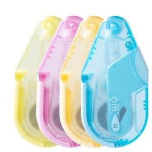 Deli Correction Tape 6M Push Button Refillable Plastic Student Stationery Colorful Transparent Case - Product Image 5