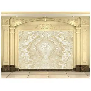 Beautiful Polished White Jade Onyx Marble Stone Slabs For TV Background