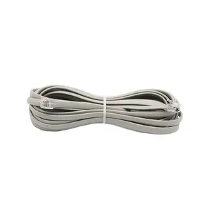 RJ11 6p6c High-Speed Internet communication cable pvc telephone cable 6p6c wire gray flat telephone cable cord phone rj11 fixed