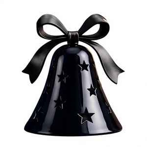 Fabricante Personalizado, Centro de Mesa de Hierro con Acabado Negro, Adorno Navideño en Forma de Estrella, Campana Metálica, Decoración Festiva para Mesa, Figura Decorativa, Plato para Regalo - Product Image 1
