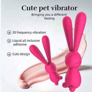 Masseur vibrant en silicone en forme de lapin, tout-en-un, rechargeable par USB, pour femmes - Product Image 1