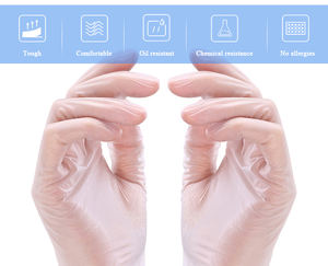 Gants jetables en vinyle pour la restauration M4.5g 24CM, imperméables, sans poudre, sans silicone, texture lisse - Product Image 4