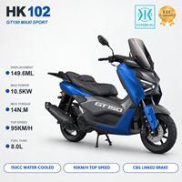 Scooter Maxi 150cc Commuter EURO 5 EEC Refroidi par Eau EFI CVT Frein à Disque CBS avec Porte-Bagages Arrière Deux Places pour Tourisme Urbain