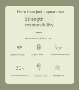 Ventilador de Mano Recargable USB-C de Alta Velocidad 2026 con Batería de 5W 3600mAh y Diseño Plegable para Refrigeración - Product Image 6