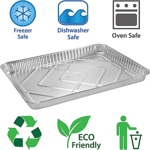 Laixinoem Logo phân hủy sinh học Khay Giấy Bạc nông nửa Kích thước lá Pan đóng gói thực phẩm Hộp đựng giấy nhôm có nắp đậy - Product Image 3