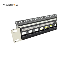 Bahan ABS kosong Panel Patch Ftp 19 inci 1U Cat5E Cat6 Cat6A Keystone Jack 24 Port Panel Patch kosong