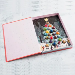 Fancy Christmas Chocolate Gift Book Box 25 Cavity Christmas Tree Design Chocolate Bonbon Packaging Box