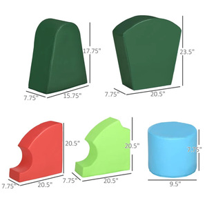 Conjunto de escalada suave para entrenamiento de integración sensorial, formas geométricas de EVA, estructura de juego interior para bebés unisex - Product Image 2