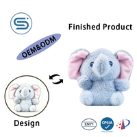 Peluche Éléphant Mini Douce en Gros, Prix pour Machine à Pinces, Animal en Peluche Personnalisable avec Logo OEM pour Promotion en Salon de Jeux et Magasin de Cadeaux