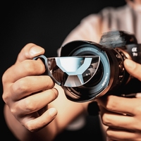 Filtre à effet kaléidoscope demi-cercle portable 79mm pour appareil photo sans miroir DSLR accessoire d'objectif vidéo de photographie créative