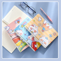 Cuaderno Espiral A5 con Diseño de Dibujos Animados, 60 Hojas, Diario Suave con Líneas Horizontales, Encuadernación Cosida con Hilo, Regalo para Primaria