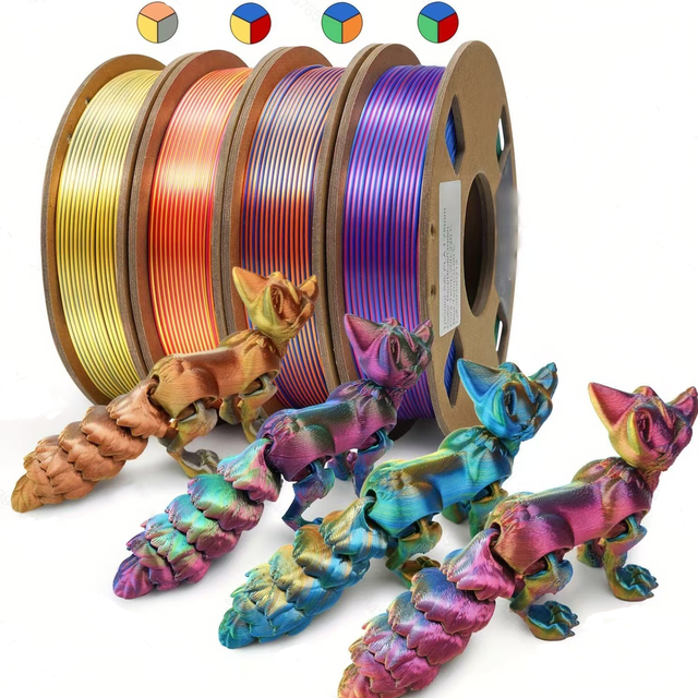 China Supplier 3D Printing Pla Filament PLA PETG Silk Gold Red Green Orange Blue Color Masterbatch