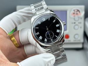 Relojes de Diseño Mecánicos de Fase Lunar de Alta Calidad y Gran Venta con Correa de Cuero Negra - Product Image 2