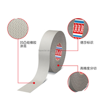 Ruban adhésif simple face en tissu enduit de silicone gaufré gris TESA 4863 PV3 pour l'emballage des rouleaux de machines d'impression, antidérapant et anti-adhésif