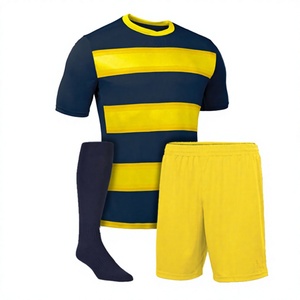 Conjunto de Camiseta de Fútbol a Rayas Naranja y Negra para Hombre, Manga Corta, Cuello en V, Poliéster que Absorbe la Humedad, Pantalones Cortos con Cintura Elástica, Ropa Deportiva para Adultos - Product Image 5