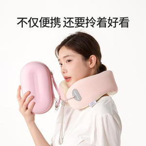 Almohada de viaje en forma de U, espuma viscoelástica, portátil, mini, para viajes y uso en la oficina, estilo padre-hijo, color sólido - Product Image 2