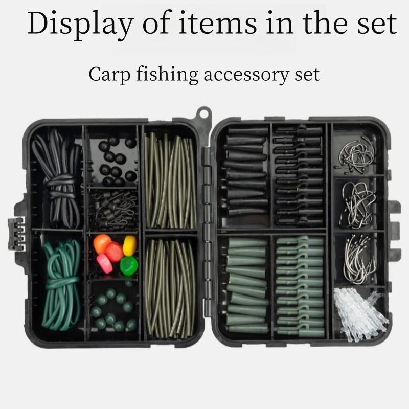 carp fishing accessories on ebay Tackle Box Set, 277pcs Carp Fishing Rig Kit Carp Hooks Swivels Snap Fishing Weights Anti Tangle Sleeve Bait Screw Stopper Coarse Fishing Equipment Sports & Outdoors Carp Fishing Tackle Box Kit