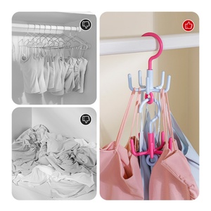 Plastic Scarf Rack with Clothes Storage Hanger and <b>Hook</b> for Wardrobe and Bathroom Use 5 Claws Hats Rotating Scarfs Tie Hangers - Product Image 2