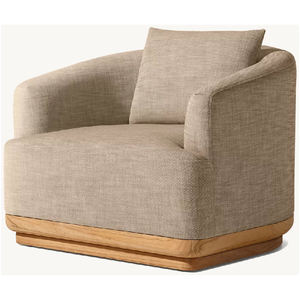Nuevo Sillón de Tela con Madera de Teca, Juego de Muebles de Patio para Exteriores, Sofá de Jardín Moderno - Product Image 3
