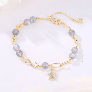 <b>Healing</b> Crystal <b>Bracelet</b> Natural Gray Moonstone <b>Bracelet</b> for Women Mobius Infinite Fortune Handmade Beaded Beads <b>Bracelet</b> - Product Image 1