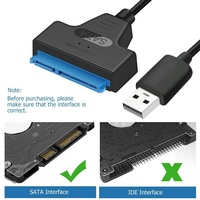 Câble de convertisseur adaptateur haute vitesse 2.5 pouces SATA vers USB2.0 28CM Type C vers SATA