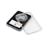Inserts en mousse EVA noire Quickslab personnalisés, capsules rondes pour pièces de monnaie de 14 à 41 mm, plaque en plastique transparent pour pièces de monnaie avec champ d'étiquetage