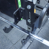 Support de barre de musculation en forme de J pour entraînement de rame, fixation pour rack de musculation, acier de 6 mm d'épaisseur, compatible avec les trous de 16/18/26 mm, hauteur réglable