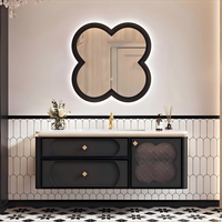 Cuvette intégrée de luxe en marbre français taille personnalisable vanités de salle de bain en chêne avec design moderne Table de lavabo personnalisée