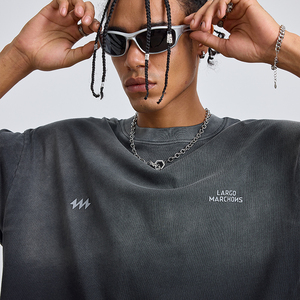 2026 Xu Hướng Mới Người Đàn Ông Của Axit Rửa T-Shirt 100% Cotton 180G Trọng Lượng Nhẹ Phun Nhuộm Tùy Chỉnh In Ấn Trống Quá Khổ T-Shirts Cho Nam Giới - Product Image 4