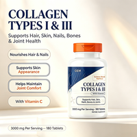 OEM Özel Etiketli Kolajen Tabletleri 180 Adet 3000mg C Vitamini ile Besin Takviyesi