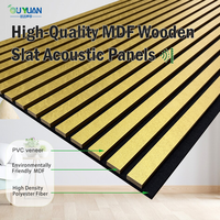 Panneaux acoustiques modernes insonorisants à trois côtés en placage de bois PVC, revêtement doré, 60% de réduction du bruit pour salle et chambre