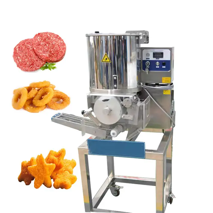 Burger Patty Meat Pie Baking Machine Full Automatic Fish Nugget Beef Cutlet Molding Forming Make Machine