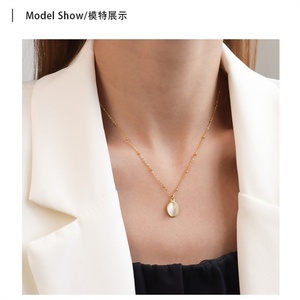 สร้อยคอหินธรรมชาติลายตาแมวโบราณ  วัสดุสแตนเลสชุบเงินชุบทอง  เครื่องประดับจี้ห้อยคอสำหรับผู้หญิง - Product Image 5