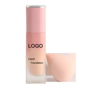 Private Label Professional supplier cosmetic makeup foundation cream delicate glossy water Brightening makeup liquid foundation