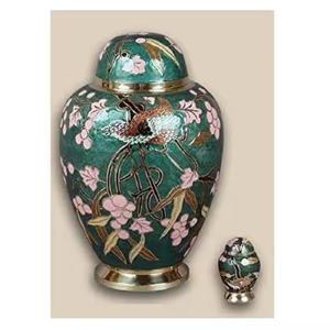 Urna de cremación de latón indio hecha a mano, diseño moderno Premium, acabado esmaltado, jarrón funerario de tamaño personalizado para suministros funerarios de mascotas - Product Image 5