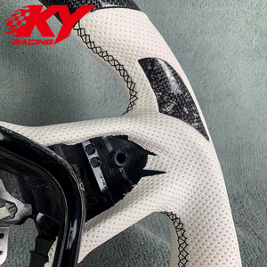 Volante deportivo personalizado de fibra de carbono, lámina delgada blanca y cuero blanco, adecuado para Infiniti Q60, Q60s, Q50, Q50s, G37, Q70 - Product Image 3