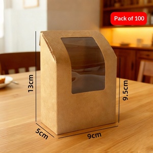 <span class=keywords><strong>Caja</strong></span> de papel para pollo frito y patatas fritas, embalaje para sándwiches, <span class=keywords><strong>caja</strong></span> para aperitivos horneados con ventana, <span class=keywords><strong>caja</strong></span> rectangular de papel kraft de grado alimenticio con base de gancho - Product Image 5