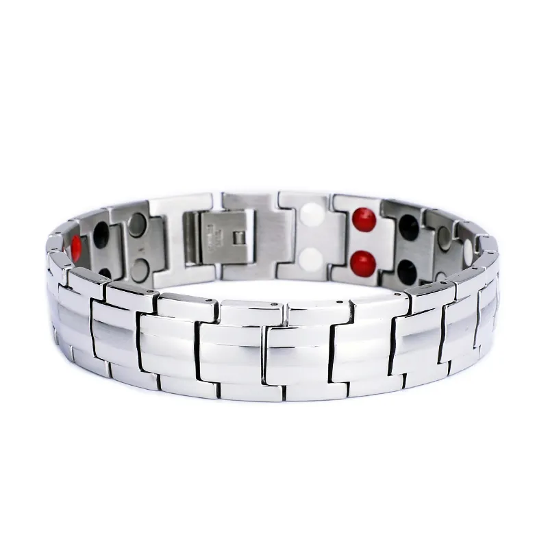 Energy bracelet mens fashion lava stone bracelet Titanium Energy Magnet Health Wristband Bracelets with Ions Germanium FIR Stone