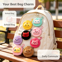 Dompet Koin Boneka Lucu Kartun Hewan, Kantong Koin Kecil Lembut dengan Ritsleting, Dompet Uang Receh Boneka Macaron untuk Anak Perempuan, Remaja, Wanita