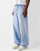 Jeans baggy décontractés coupe ballon jeans surdimensionnés délavés double face pour hommes