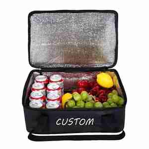 High Quality Non Woven Lunch Bag Insulated Thermal Food Carrier Bag Drink Thermal Bag Package for Beach <b>Camping</b> Hiking - Product Image 1