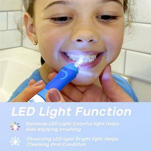 BSCI phê duyệt dẫn ánh sáng sg977 trẻ em dễ thương Silm bàn chải đánh răng điện IPX7 thông minh hẹn giờ Pin hoạt động với 4 chế độ - Product Image 6