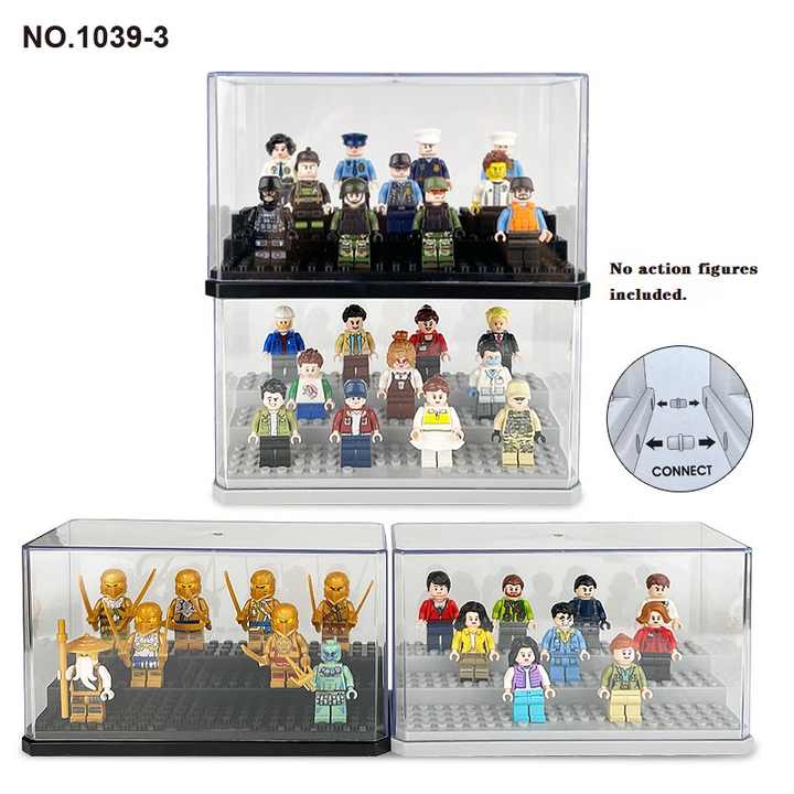 Lego Ring 1Pc Random Color Mini-Figure Keychain Display Case Key