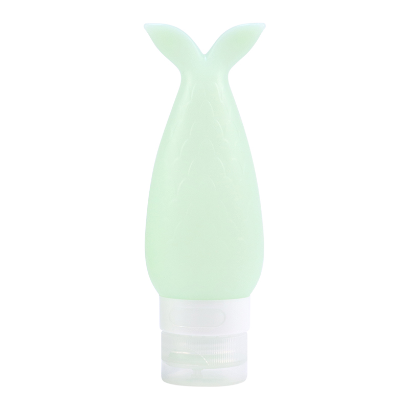 Bouteille rechargeable en silicone verte 90ML