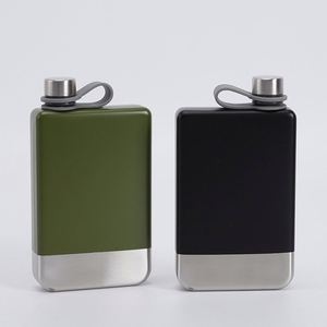 Gourde carrée plate en acier inoxydable de 9 oz, personnalisable avec logo, portable pour l'extérieur - Product Image 2