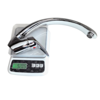 Robinet d'évier de cuisine corps en laiton et robinet de tuyau en fonte, corps en laiton à col de cygne moderne robinet de lavabo chromé