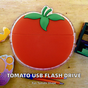 Memorias USB Personalizadas con Logotipo, en Forma de Tomate de Dibujos Animados, de 1GB a 64GB, USB 2.0 y 3.0, Nuevo Stock, Memoria USB de PVC con Logotipo Personalizado - Product Image 2