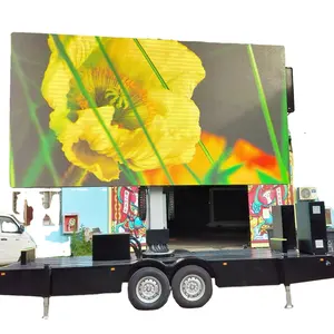 JCT 12SQM Outdoor Rental P3.91 Foldable LED screenDisplay Media Football Sports Game Digital Trailer Truck for Trade Advertising